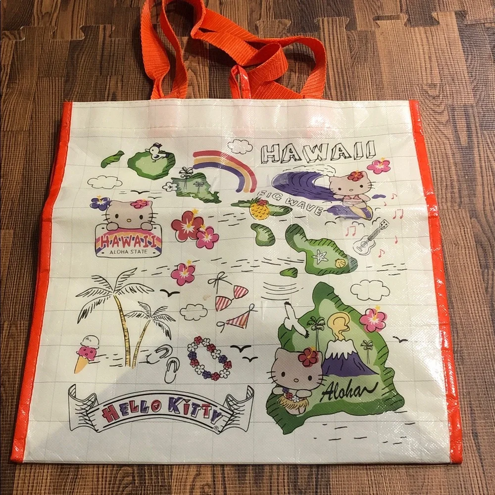 Hello Kitty Hawaii Tote in White and Orange